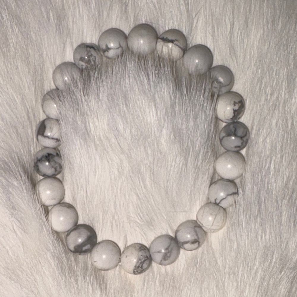❤️🔥3/10$ White & Gray Marble Beaded Bracelet